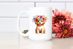 Lovely Puppy Flower Crown Clipart Product Image 2