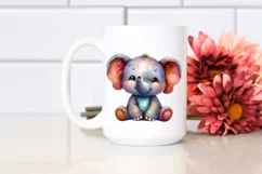 Colorful Baby Old Plush Elephant | Sublimation | Clipart Product Image 2