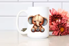 Colorful Baby Old Plush Elephant | Sublimation | Clipart Product Image 2