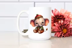 Colorful Baby Old Plush Elephant | Sublimation | Clipart Product Image 2