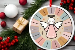 Round Christmas Ornament Sublimation|Clipart Product Image 1
