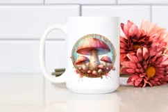 Wooden Small Stained Mushroom Watercolor Splash PNG Product Image 2