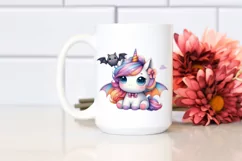 Colorful Pastel Baby Unicorn Bat PNG Product Image 2
