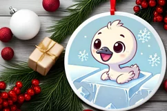 Round Christmas Ornament Sublimation|Clipart Product Image 2