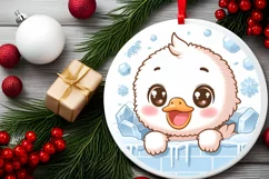Round Christmas Ornament Sublimation|Clipart Product Image 2
