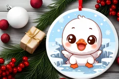 Round Christmas Ornament Sublimation|Clipart Product Image 2