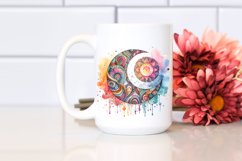 Whimsical Half Moon Watercolor PNG Product Image 2