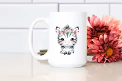 Vibrant Cute Zebra Watercolor Clipart Product Image 2