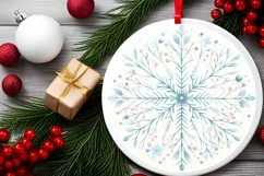 Round Christmas Ornament Sublimation|Clipart Product Image 2
