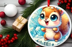Round Christmas Ornament Sublimation|Clipart Product Image 1