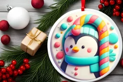Round Christmas Ornament Sublimation|Clipart Product Image 1