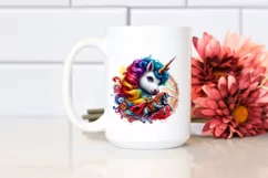 Colorful Baby Unicorn with Bullfighting Ring, High-Res PNG Product Image 2