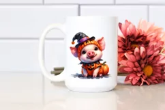Vibrant Baby Pig Halloween | Sublimation | Clipart Product Image 2
