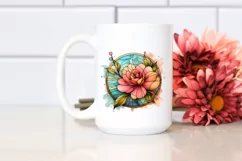Camellia Retro Frame, Watercolor PNG Product Image 2