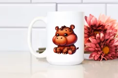 Colorful Plush Hippo | Watercolor Clipart Product Image 2