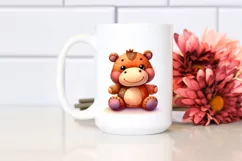 Colorful Baby Old Plush Hippo | Sublimation | Clipart Product Image 2