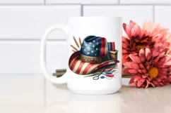 Detailed Watercolor Hat USA Collors Product Image 2