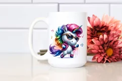 Dancing Cute Unicorn Clipart PNG Product Image 2