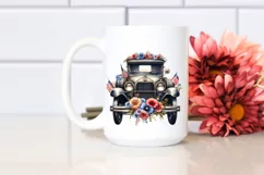 Vintage Car Watercolor Clipart Product Image 2