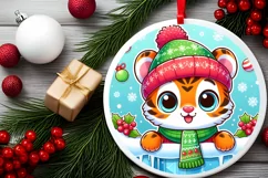 Round Christmas Ornament Sublimation|Clipart Product Image 2