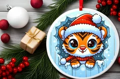 Round Christmas Ornament Sublimation|Clipart Product Image 2