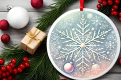 Round Christmas Ornament Sublimation|Clipart Product Image 2