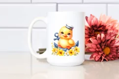 Colorful Cute Duck Sailor | Sublimation | Clipart Product Image 2