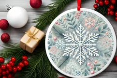 Round Christmas Ornament Sublimation|Clipart Product Image 2