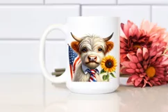 Shy Highland Cow Portrait Sublimation Clipart Product Image 2