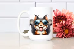 Cute Squirrel with Sunglasses | Watercolor Clipart Product Image 2