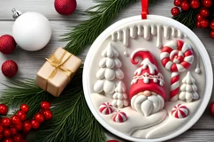Round Christmas Ornament Sublimation|Clipart Product Image 1