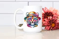 Colorful Layered Baby Tiger with Sun es Product Image 2