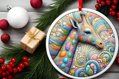 Round Christmas Ornament Sublimation|Clipart Product Image 2