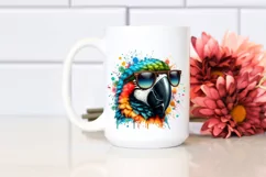 Colorful Macaw Sunglasses Paint Splashes | Clipart Product Image 2