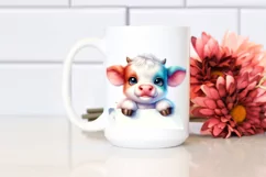 Colorful Small Baby Cow | Clipart Product Image 2