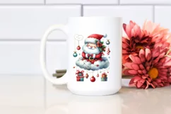 Santa Christmas Cloud Presents PNG Product Image 2