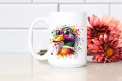 Colorful Duck Sunglasses Paint Splashes | Clipart Product Image 2