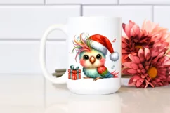 Baby Parrot with Santa Hat PNG Product Image 2