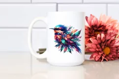 Abstract Bird with Plant Leaves, PNG Product Image 2