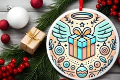 Round Christmas Ornament Sublimation|Clipart Product Image 1