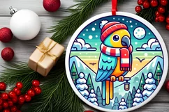 Round Christmas Ornament Sublimation|Clipart Product Image 1