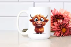 Funny Expressive Highland Cow, Transparent PNG Product Image 2