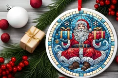 Round Christmas Ornament Sublimation|Clipart Product Image 1