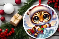 Round Christmas Ornament Sublimation|Clipart Product Image 1