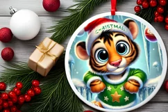 Round Christmas Ornament Sublimation|Clipart Product Image 1