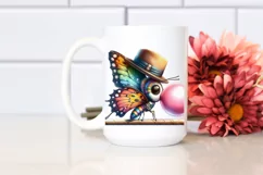 Colorful Butterfly Blowing Chewing Gum | Clipart Product Image 2