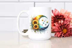 Colorful Half Moon with Sunflowers PNG Product Image 2