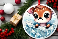 Round Christmas Ornament Sublimation|Clipart Product Image 1