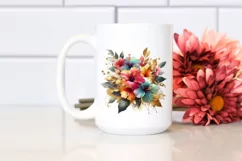Colorful Abstract Bouquet Gold Foil Clipart Product Image 2