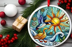 Round Christmas Ornament Sublimation|Clipart Product Image 1